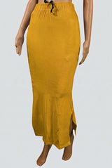 Yellow Shapeware Petticoat with Side Cut for Saree & Dress Styling - Yellow