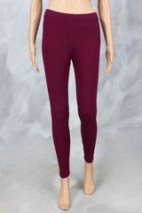 Burgundy Ankle Length Leggings for Women | 4-Way Lycra Stretch Fabric - Burgundy