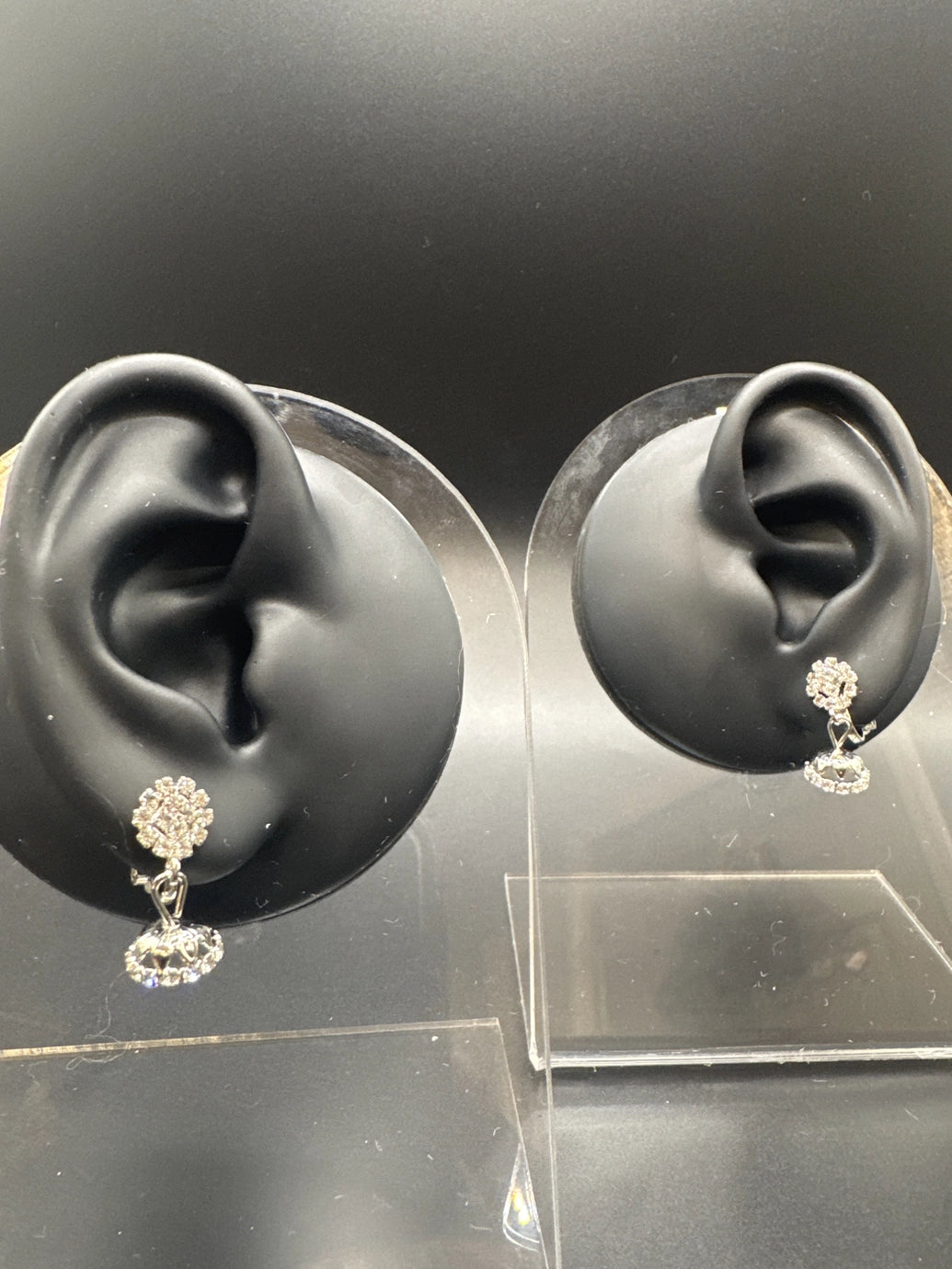 Silver-Tone Clip-On Crystal Rhinestone Drop Earrings for Women - Non-Pierced Vintage Bridal & Party Jewellery - Silver