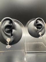 Silver-Tone Clip-On Crystal Rhinestone Drop Earrings for Women - Non-Pierced Vintage Bridal & Party Jewellery Jewelry JCS Fashions Silver 0.75