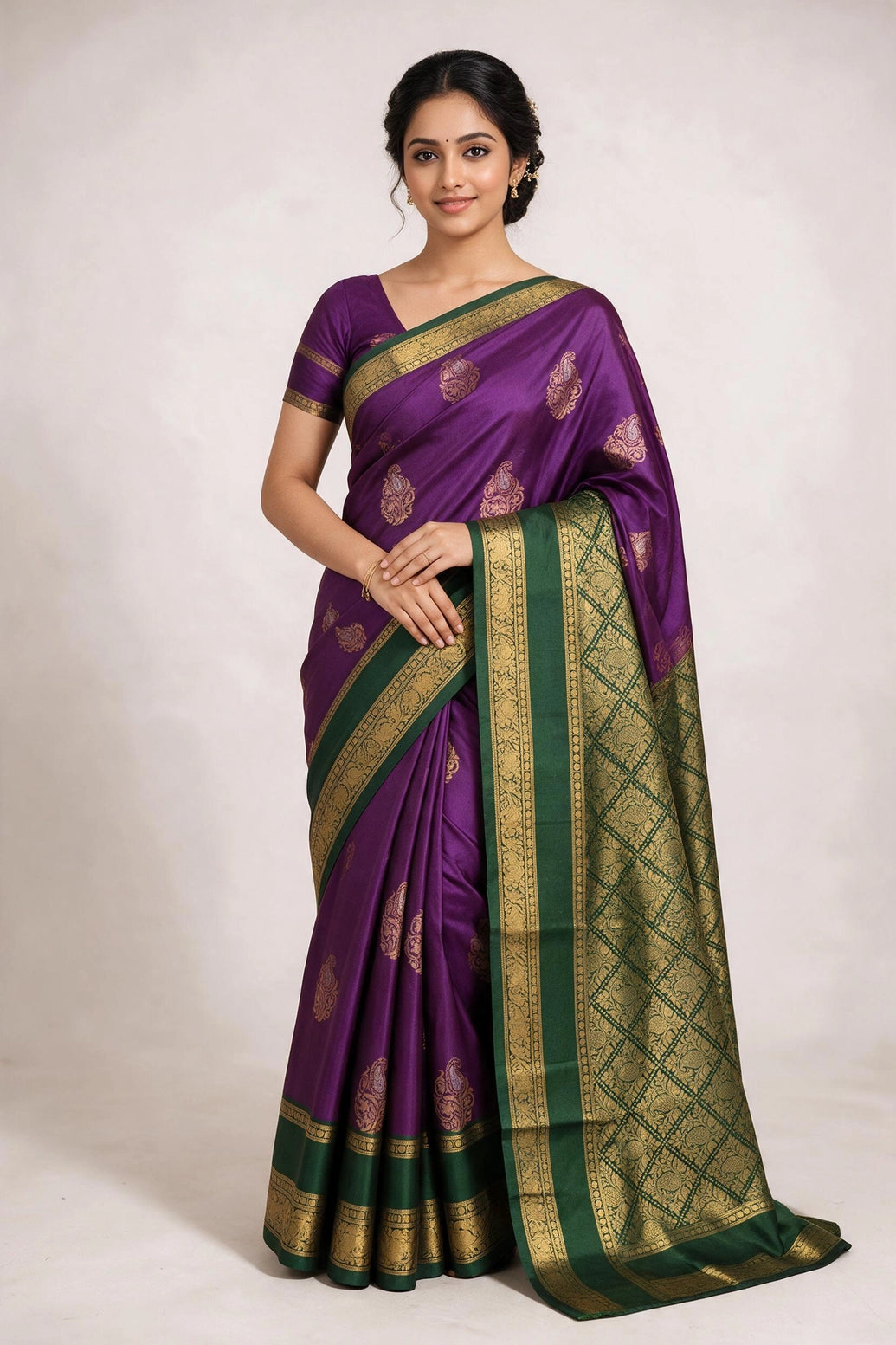 Lavender Soft Silk Saree with Jacquard Border for Festive Traditional Wear - Lavender