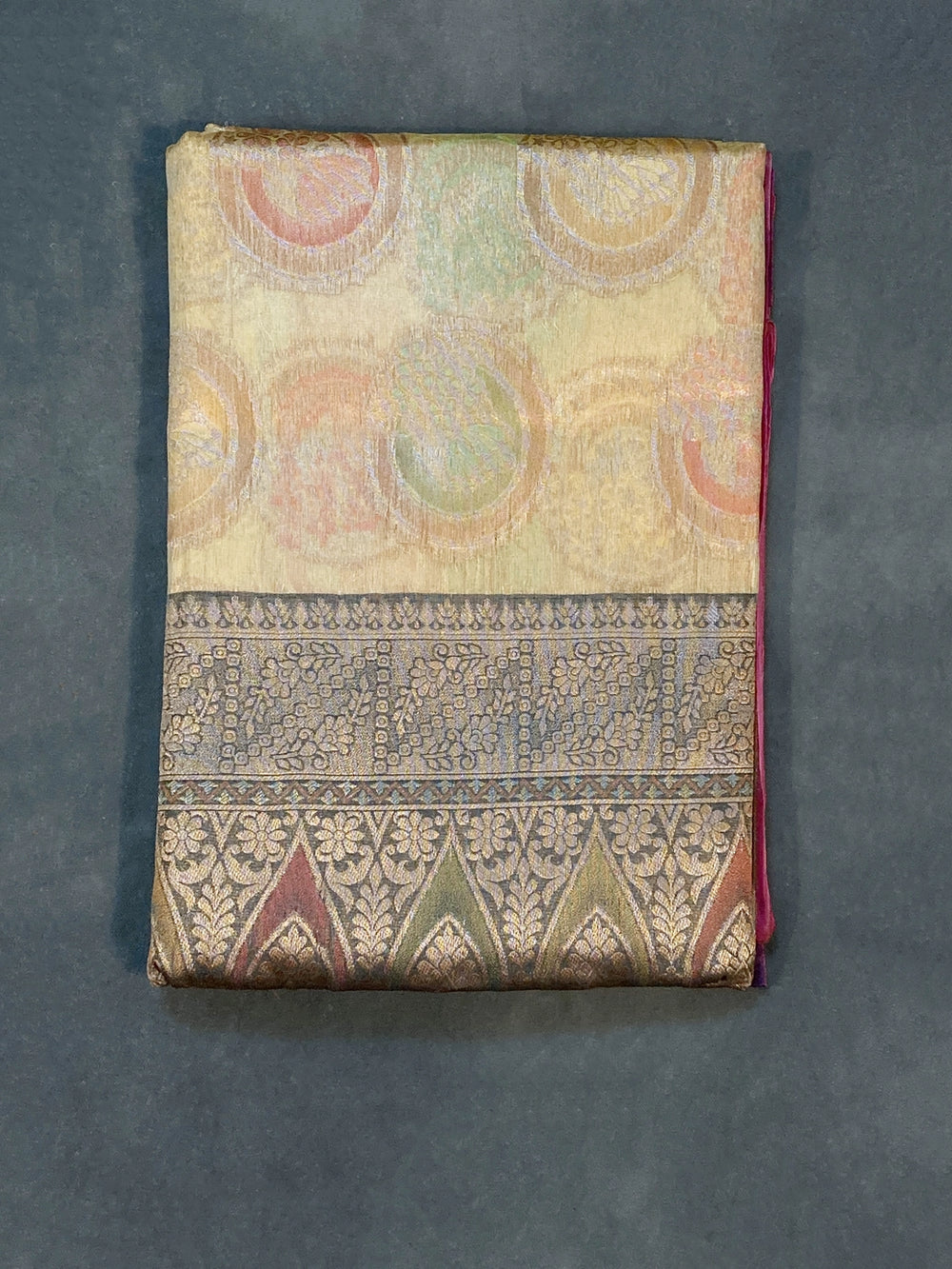 Green Cotton Oraganza Saree with Grand Pallu Zari Weaving and Designer Border, Includes Blouse - Green
