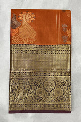 Pure Silk Saree with Heavy Pallu and Border, Silk Mark, Maroon & Gold Woven Design - 5.5 meters