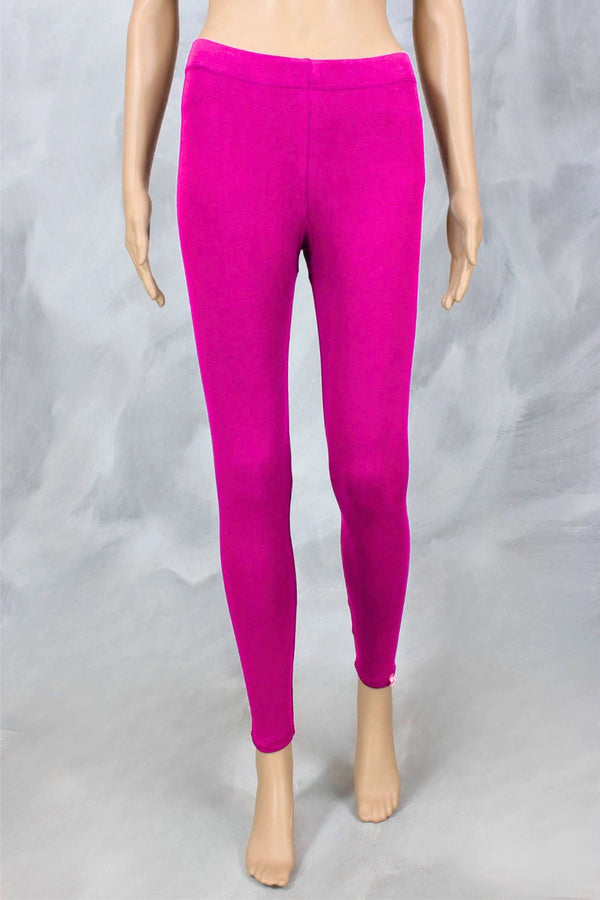 Magenta Ankle Length 4-Way Lycra Leggings with Belt for Women | Smooth Finish - Magenta