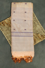 Peach Vaazhai Naar (Banana Pith) Borderless Saree with Small Butta and Full Body Design - Peach