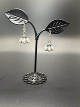 Teardrop Pearl Drop Earrings - Silver Finish Traditional Jhumka. Jewelry JCS Fashions Silver 1 inch