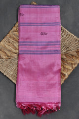 Magenta Vaazhai Naar (Banana Pith) Saree with Small Butta and Green Pallu - Magenta