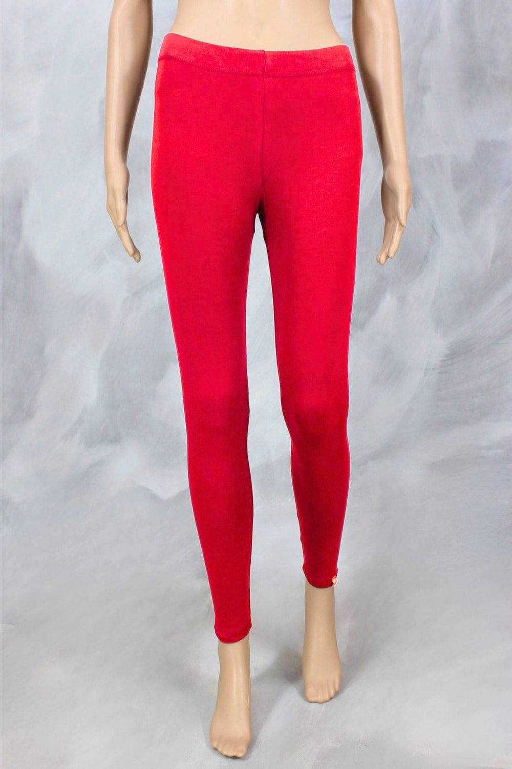 Women’s Cherry Ankle-Length 4-Way Lycra Leggings with Smooth Silicon Wash Finish - Cherry