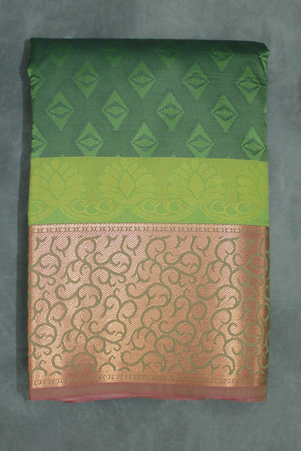 Green Emboss Silk Saree with Semi Silk Border Design, Traditional Wedding Wear for Women - Green