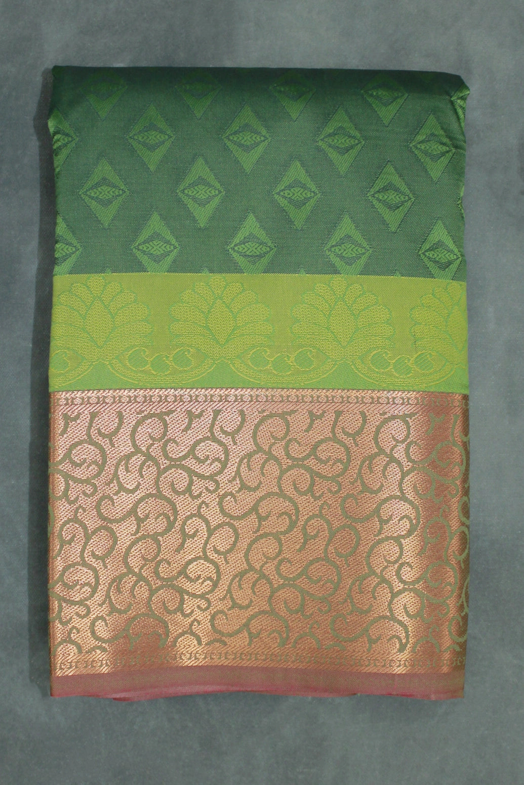 Green Emboss Silk Saree with Semi Silk Border Design, Traditional Wedding Wear for Women - Green