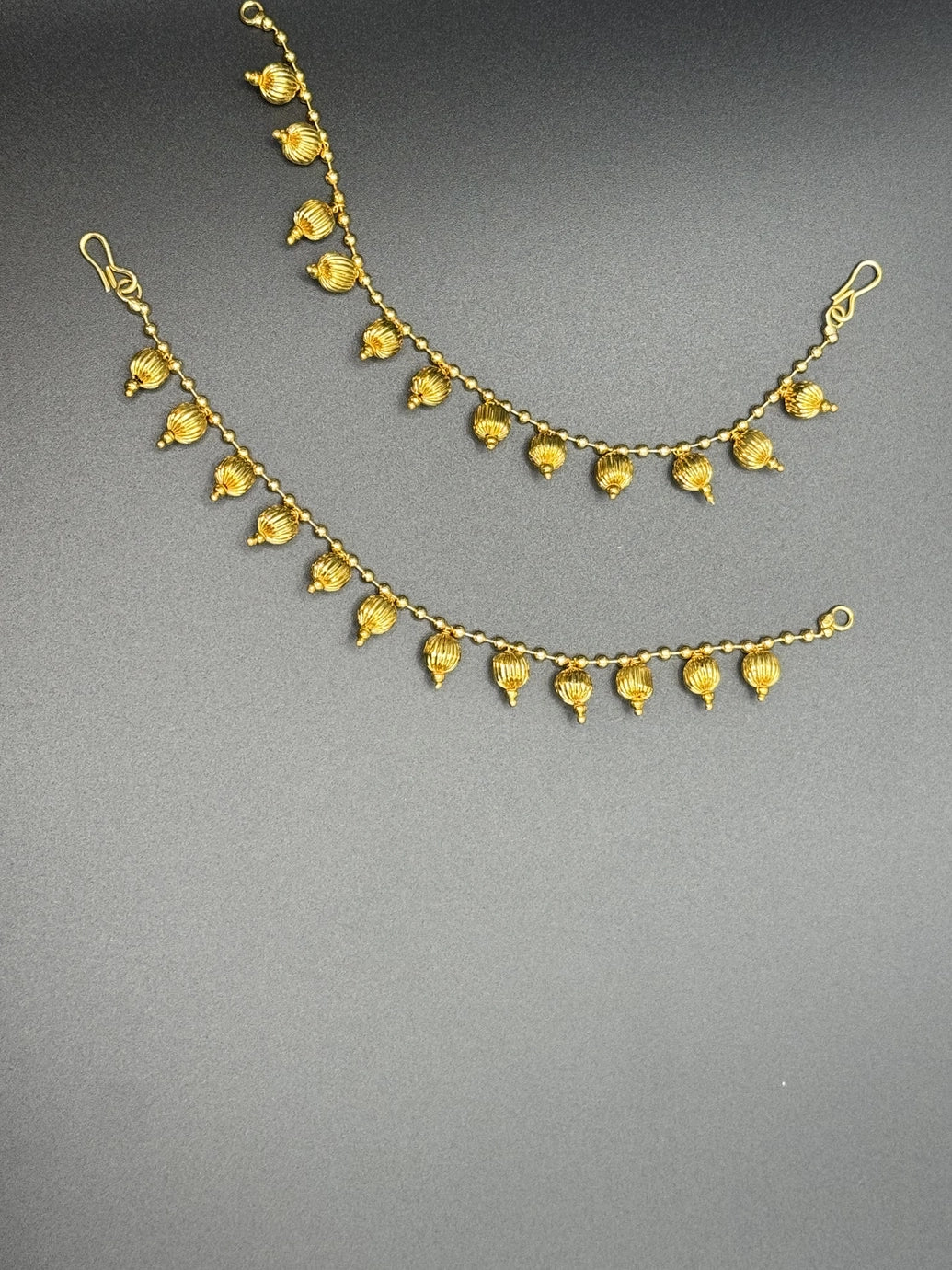 Gold-Tone Plated Traditional Ear Chain Maatal Pair for Women – 6 inch Jewelry JCS Fashions Gold 6 inch