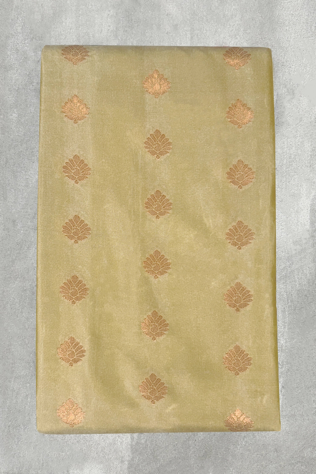 Gold Korvai Soft Silk Saree with Delicate Zari Buttas and Traditional Floral Border with Blouse - Gold
