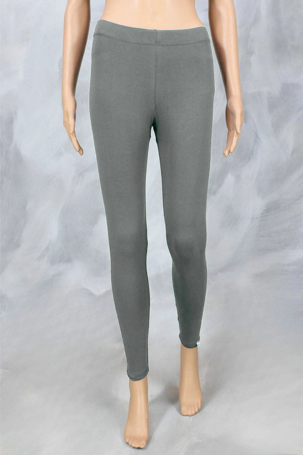 Light Steel Grey Ankle Leggings for Women, 4-Way Lycra Stretch, Smooth Finish, Belt Style - Light Steel Grey