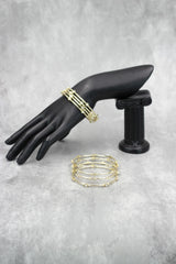 White Crystal Silver-Tone Bangles for Wedding, Party & Ethnic Wear, Sparkling Bridal Look - White