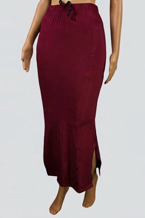 Cherry 4-Way Lycra Shapewear Inskirt Long Skirt for Women, Adjustable Drawstring Waist
