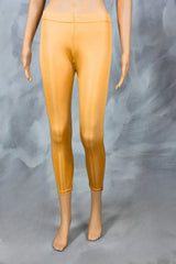 Gold Shimmer Ankle Length Leggings for Women, Stretch Fit 80% Polyester 20% Spandex - Gold