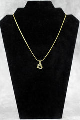 Gold-Tone Textured Chain Necklace with Heart Pendant for Women | Fashion Jewellery - Gold