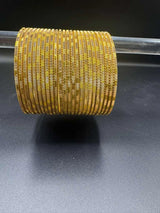 Gold-Tone Kids Metal Bangles Set of 24 for Girls, Smooth Stackable Bangle - Gold