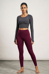 Maroon JCS Elite Ankle-Length Leggings with 4-Way - AI Model Photo 6