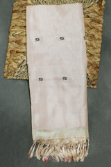 Beige Vaazhai Naar (Banana Pith) Saree with Small Butta - Borderless Traditional - Beige