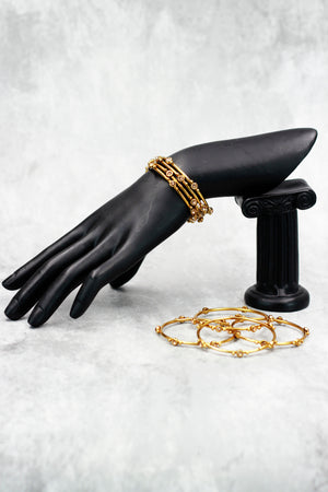 Gold-Tone Clear Crystal Bangles with Brilliant Sparkle for Weddings, Parties & Elegant Ethnic Wear