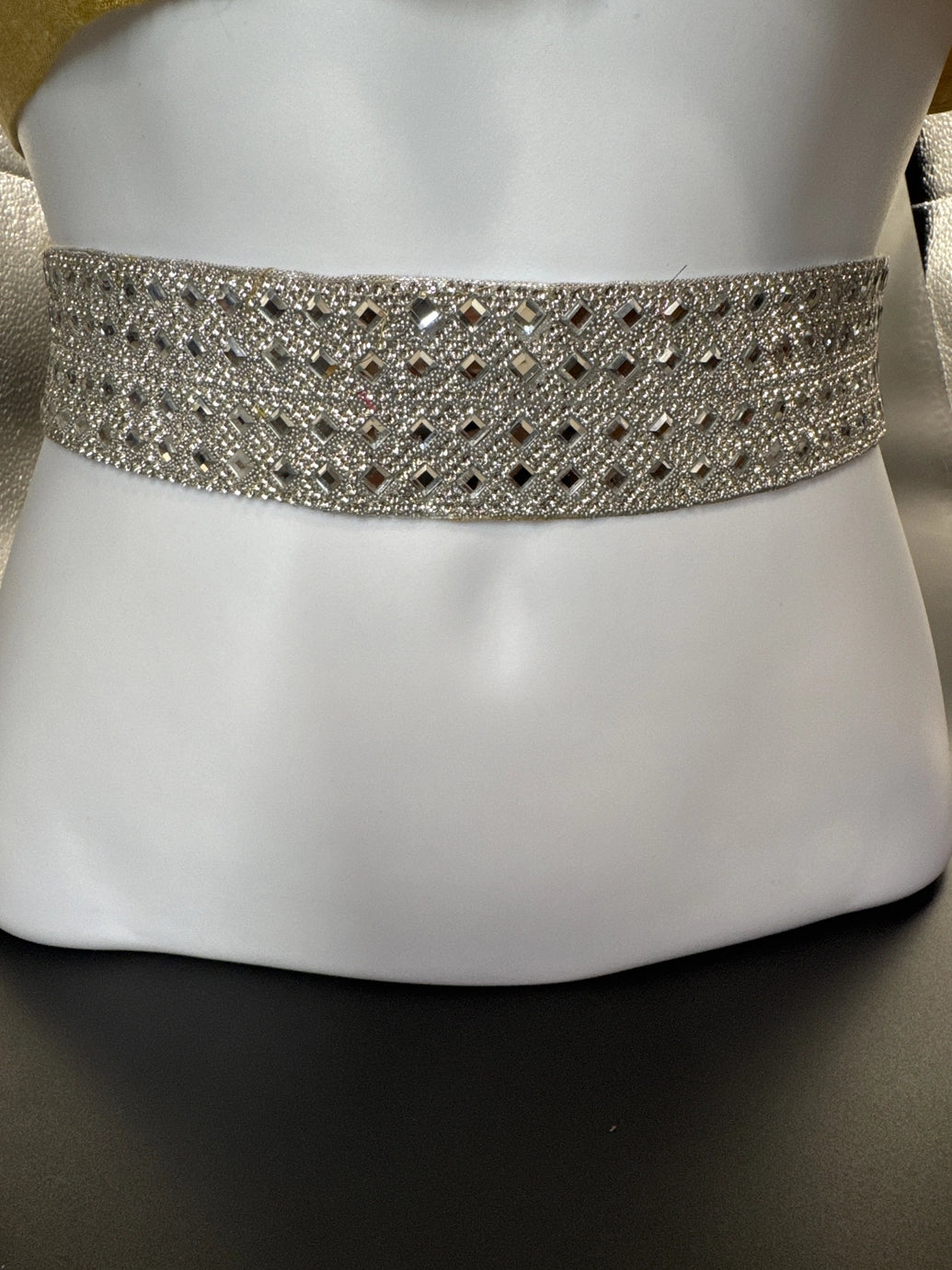 Silver-Tone Crystal Embellished Hip Belt for Ethnic Wear Jewelry JCS Fashions White 28 - 32 inches