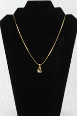 Gold-Tone Heart Pendant Necklace Set with Textured Chain for Women | Traditional Fashion Jewellery - Gold