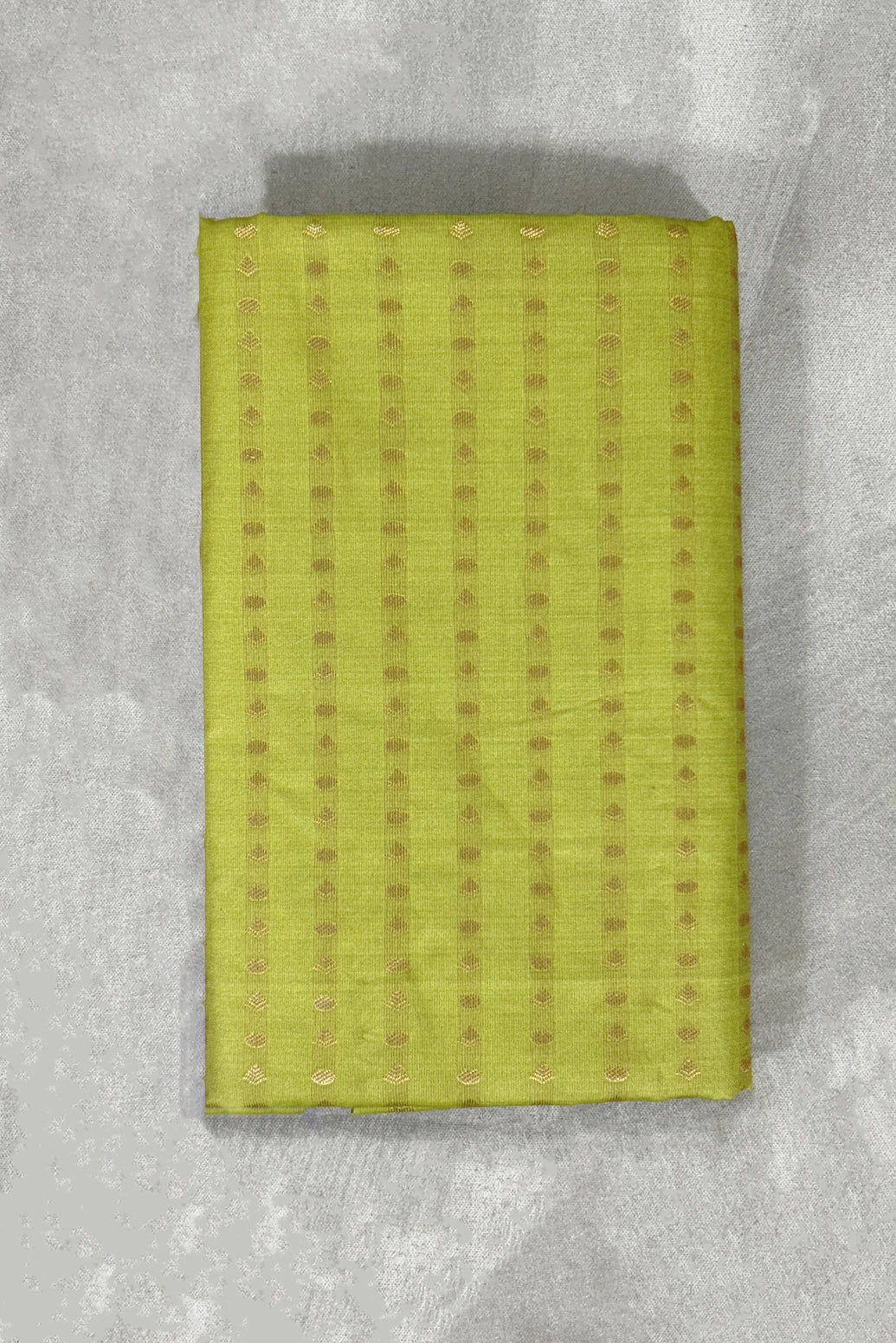 Parrot Green Korvai Soft Silk Saree with Gold Zari Buttas and Traditional Floral Border - Parrot Green