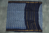 Elegant Grey Poly Cotton Floral Print Saree for Daily and Festive Wear Saree JCS Fashions Blue 5.5 meters