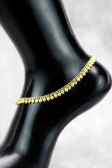 Gold-Plated South Indian Traditional Mango Design Anklet for Women - Gold