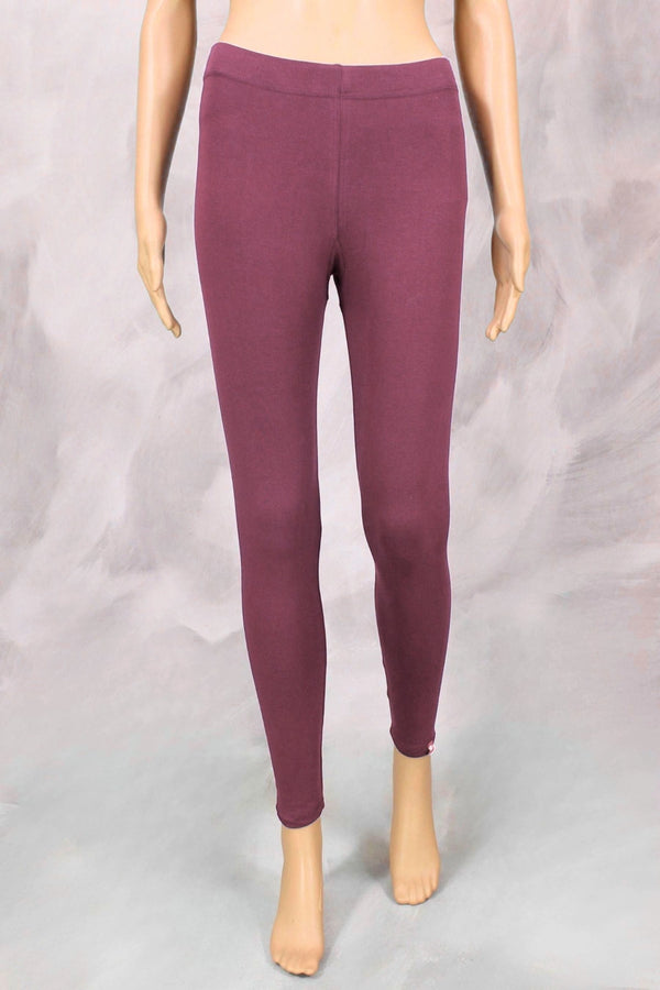 Cherry Brown 4-Way Lycra Cotton Leggings for Women, Thick Fabric Skin-Tight Stretch Fit - Cherry Brown