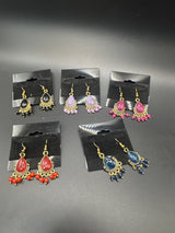 Traditional Teardrop Gold-Plated Beaded Dangle Earrings Jewelry JCS Fashions