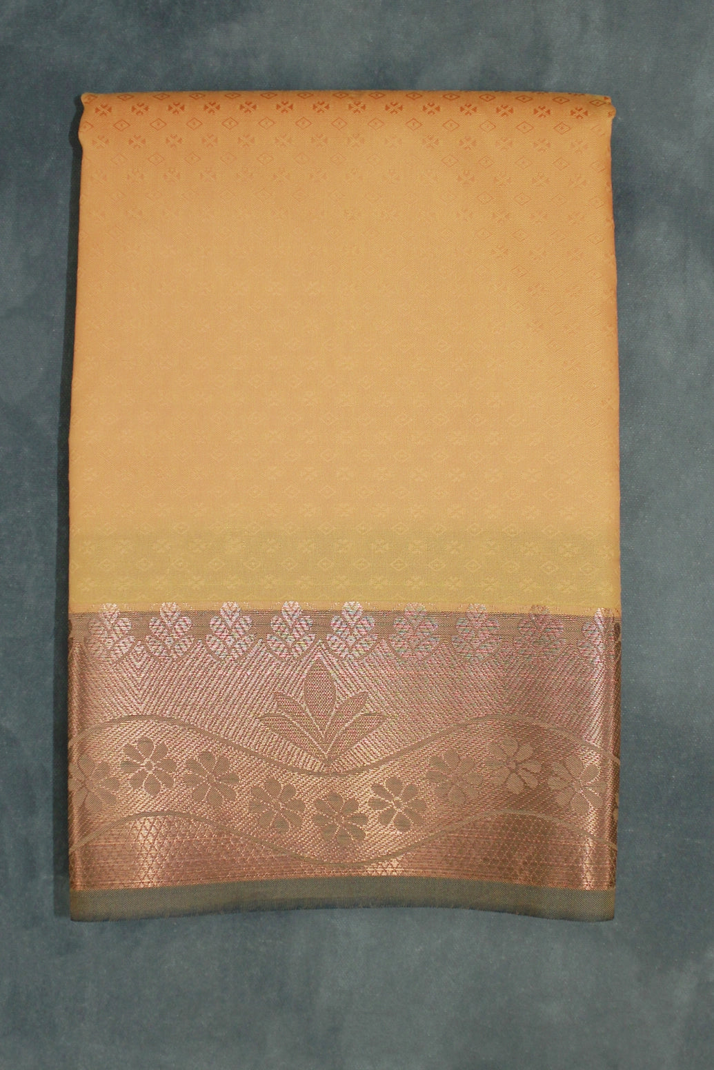 Yellow Emboss Silk Saree with Beautiful Border and Semi Silk Look - Yellow