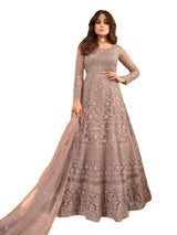 Heavy Embroidery and Sequins work Floor Length Kurti in Mauve