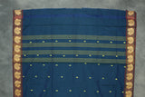 Navy Blue Poly Cotton Butta Saree with Gold-Coloured — IMG-3