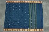 Navy Blue Poly Cotton Butta Saree with Gold-Coloured — IMG-4