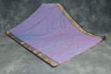 Lavender Poly Cotton Butta Saree with Gold-Thread — IMG-1