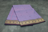 Lavender Poly Cotton Butta Saree with Gold-Thread — IMG-7