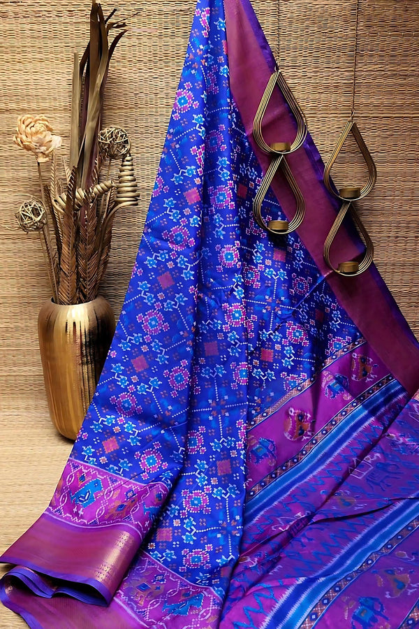 Exquisite Patola Festive Silk Saree With Aari Work Blouse - JCS Fashion