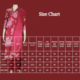Maroon Cotton 3-Piece Kurti Set with Elastic Pant & Chiffon Dupatta, V Neck Embroidered Sequin Work