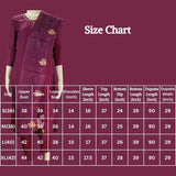 Dark Purple Roman Silk 3-Piece Kurti Set with Embroidered Neck, Elastic Pant & Chiffon Dupatta
