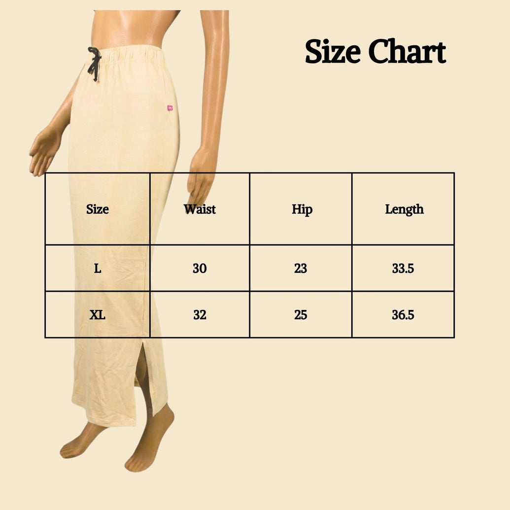 Cream 4-Way Lycra Shapewear Inskirt for Women, High Support Slimming Skirt for Daily and Party Wear