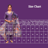 Lavender Roman Silk 3-Piece Kurti Set with Elastic Pant and Digital Jacquard Dupatta