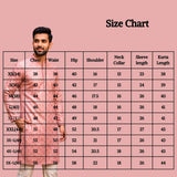 Men Onion Pink Lakhnavi Kurta with Jacquard Pattern, Band Collar & Button Placket