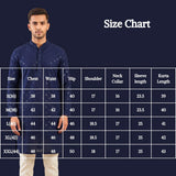 Men’s Navy Lakhnavi Kurta with Sequins Work, Long Kurta for Festive Wear