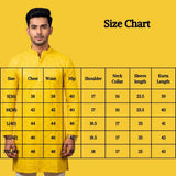 Men Yellow Lakhnavi Kurta with Sequins Look, Traditional Band Collar, Festive Ethnic Wear