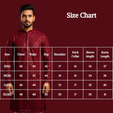 Men’s Red Chikankari Cotton Kurta with Sequin Embroidery (Pareek) for Festive Wear