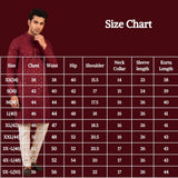 Maroon Lakhnavi Kurta for Men with Embroidered Look & Sequins, Button Placket, Festive Ethnic Wear