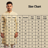 Cream Lakhnavi Kurta for Men | Textured Ethnic Long Kurta with Mandarin Collar