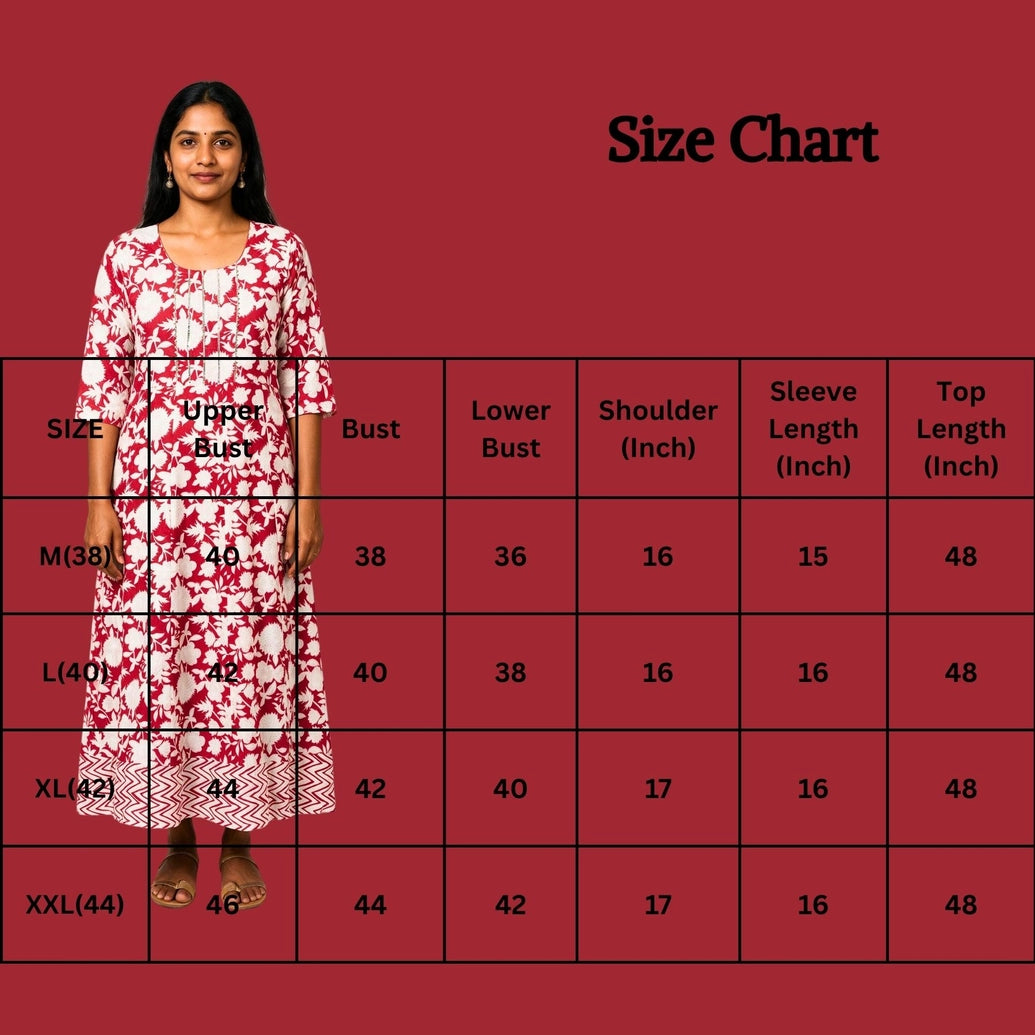 Pink Cotton Anarkali Gown with Geometric & Floral Print, Golden Piping and Dori Detail for Women